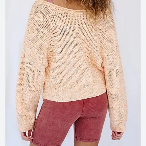 Anthropologie NWT Women's Peach Orange Knit Sweater Size Womens Small - Picture 2 of 6